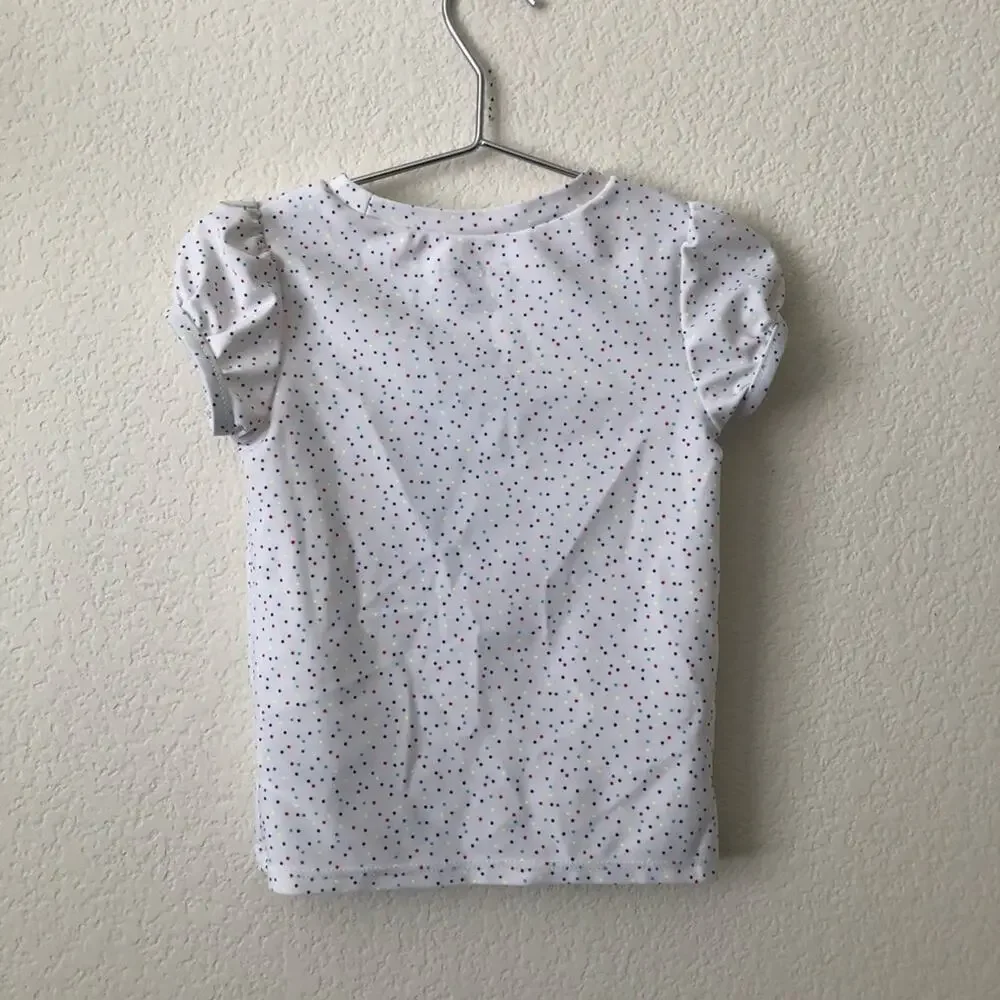 Cat & Jack red white blue dot print popsicle short sleeve rashguard swim top